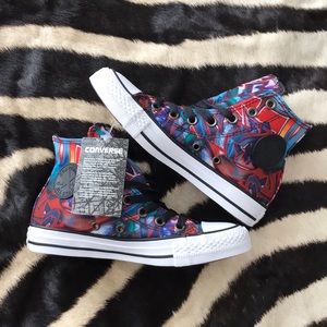 NEW CONVERSE All-Star Graffiti Hi-Top Sneakers-S5